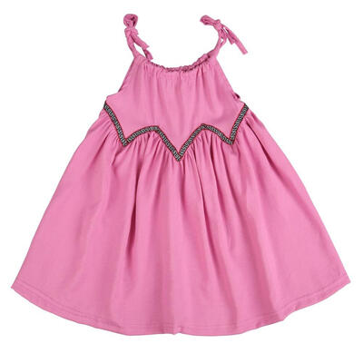 

Autumn Summer Collocation Dress Pink Solid Strap Linen Sleeveless Princess Dress Party Beach Baby Children Girls 2017