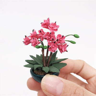 

Siaonvr Mini Dollhouse Miniature Green Plant Flower In Pot Fairy Garden Accessory