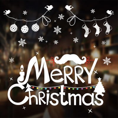 

Gobestart Merry Christmas Window Wall Sticker Decoration Decal Home Decor Xmas