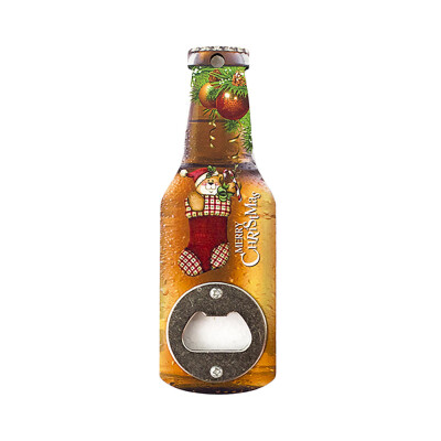 

Toponeto Creative wooden bottle opener Christmas Print Refrigerator Magn