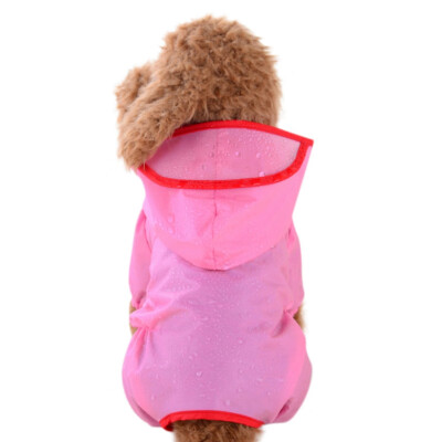 

Pet Dog Raincoat Puppy Candy Colors Raincoat with Hat Waterproof Teddy Trench Coat