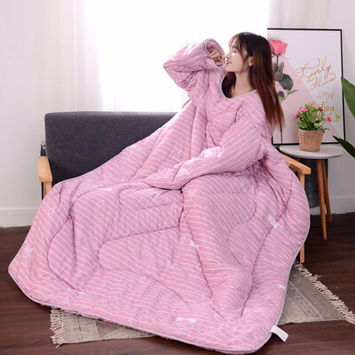 

Toponeto Winter Lazy Quilt With Sleeves Quilt Winter Warm Thickened Washed Quilt Blanket