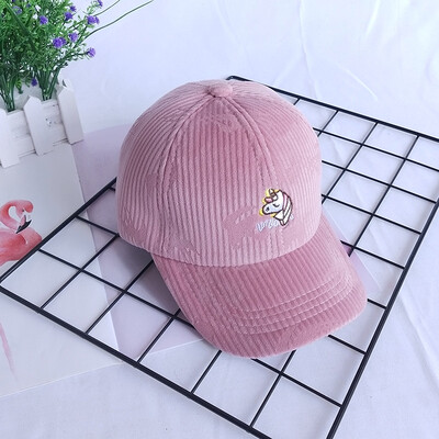 

Childrens Unicorn embroidered cap Korean version autumn&winter soft top leisure baseball cap children