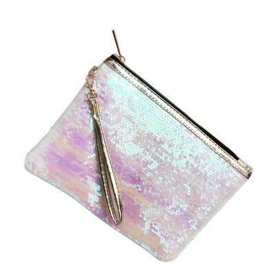 

Toponeto Women Girls Fashion Double Color Sequins Bag Storage Bag Ladies Purse Pouch