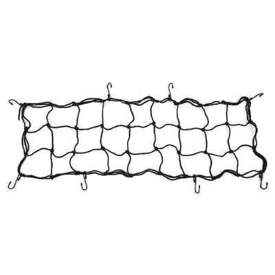

Cargo Net Motorcycle Helmet Mesh Bungee Cord with 6 Hooks Adjustable Black