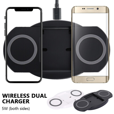 

Dual Wireless Charger Fast Charging Dock Station Mat For iPhone Samsung