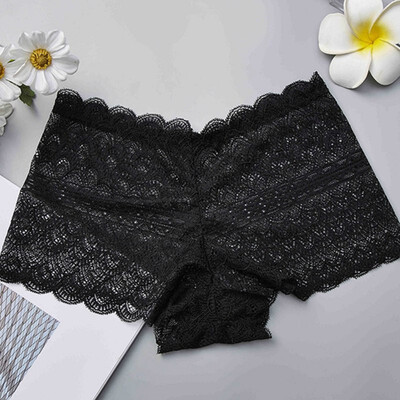 

Sexy Lace Transparent Sheer Porno Underwear Women Lingerie Solid Comfy for Panties Lacy Womens Color Boyshort Pouch With