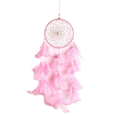 

Handmade Dream Catcher With Feathers Wind Car Hanging Carft Gift For Home Decoration Lace Dreamcatcher Bead Ornament