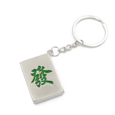 

Chinese Mahjong Pendant Fortune Lucky Keychain Metal Car Keyrings Key Holder Decor Accessory