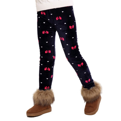 

Kid Floral Pattern Pants Girls Leggings Children Cute Stretchy Warm Trousers Bottoms winter