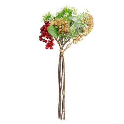 

Artificial Flowers Berries Hybrid Bouquet for Wedding Home Party Decoration Plastic Fake Flowers Fall Decoration