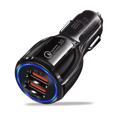 

Car charger quick charge 30 dual usb car charger adapter LED display two ports mobile phone