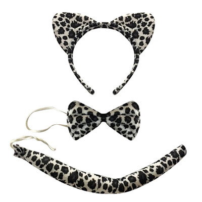 

〖Follure〗Perform Prop Animal Set Zoo Headband Ears Bow Tail Fancy Dress for Kids