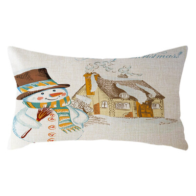 

Tailored Christmas Santa Claus Pillow Case Linen 30x50cm Throw Cushion Cover Home Decor