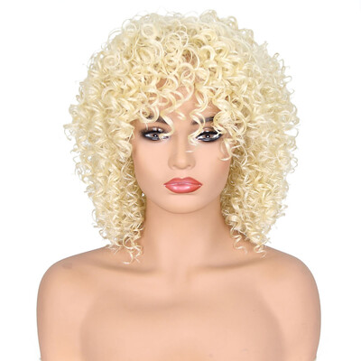

〖Follure〗Synthetic Curly Hair Wigs Woman Short Kinky Hair Jet Black Heat Resistance Fiber
