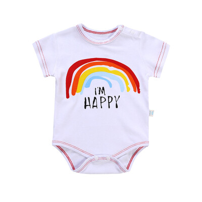 

Fashion romper cute cotton soft white baby toddler romper rainbow candy series one-piece clothes for 0-18M