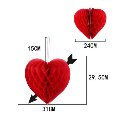 

Heart Shape Honeycomb Ball Valentine Decorations Paper Honeycomb Balls Lanterns Hanging Decoration Wedding Decoration Decoracao
