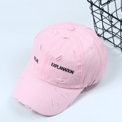 

Hat children Han plate tide summer leisure students break holes baseball cap male spring&autumn sun cap duck tongue cap