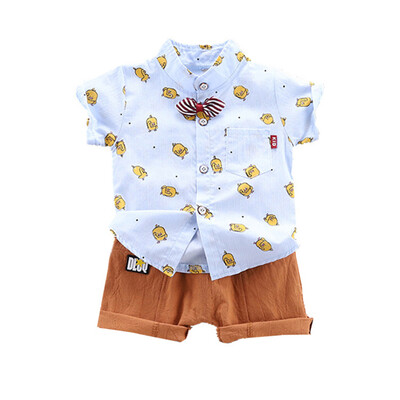 

Summer Kid Boys Casual Outfits Sets Short Sleeve Cartoon Animal Print Tops Blouse T-shirtShorts