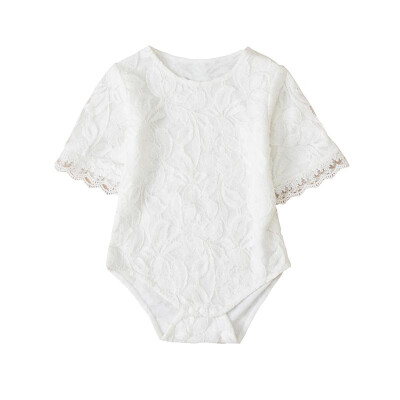 

Baby Rompers Newborn Girls Clothes Lace Design Short Sleeve Jumpsuit Romper Infant Casual Outfits