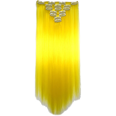 

Gobestart Full Head Women Clip Synthetic High Temperature Wire Straight Hair Piece