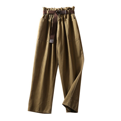 

Garemay Cotton Linen Pants for Women Trousers Loose Casual Solid Color Women Harem Pants Capri Womens Summer