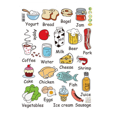 

DIY Food Cup Cutlery Wall Stickers Kitchen Restaurant Home Decoration Vinyl Wall Decal Black Wallpaper