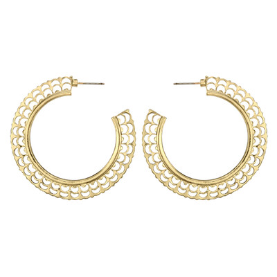 

Vintage Hollow Dangle Earrings Fashion Indian Style Jewelry Ethnic Statement C Shaped Round Drop Earrings For Women