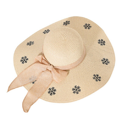 

Women Fashion Concise Casual Sunscreen Wide Brim All-match Bow-knot Printed Sun Hat