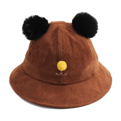 

Autumn Winter Baby Hat Kids Boys Girls Children Outdoor Corduroy Bucket Hat Winter Beach Sun Cap