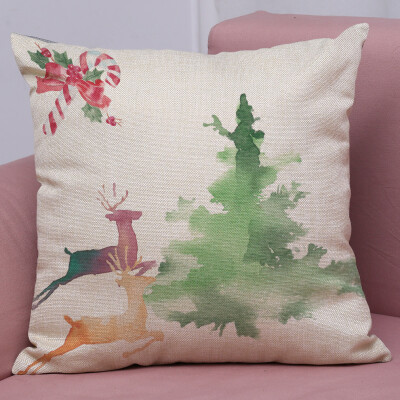 

Tailored New Christmas Cotton Linen Pillow Case Sofa Cushion Cover Home Decor