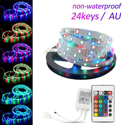 

DC 12V 5M RGB LEDs Strip Light Set with IR Remote Flexible Cuttable Self-adhesive LED Strips IP65 Water Resistance for Home Party