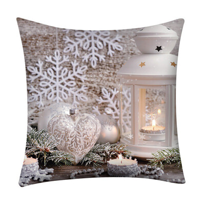 

Linen Christmas pillow case Square Throw Cushion Cover Single-sided Printe For Home Office Sofa Car 2019 Xmas Pillowcase