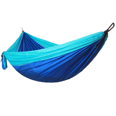

Indoor Outdoor Portable Lightweight Parachute Nylon Double Camping Hammock with Tree Straps