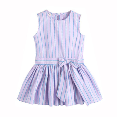 

girls dress Summer Baby Girls clothes Striped Pattern Sleeveless Dress Kids vestidos Pageant Sundress