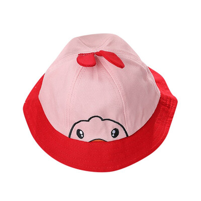 

Autumn Hats Baby Boys Girl Hats Toddler Cartoon Pattern Bucket Hats With Ear Design Caps Reversible Sun Headwear