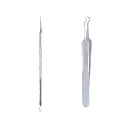 

Blackhead Acne Needle Elbow Head Tweezer Set Stainless Steel Fat Granule Removal Makeup Tools