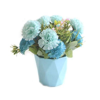 

Silk Simulation Carnation Artificial Table Tennis Daisy Flowerpot Home Wedding Party Decor Photograph Props