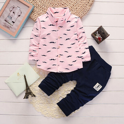 

Children baby clothing boy&girl Summer print suit Short sleeve shirt 2 pieces set popular fashionable