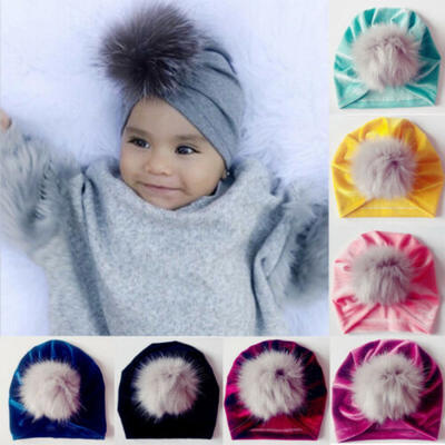 

Cute Toddler Kids Girl&Boy Baby Velvet Winter Warm Hair Ball Hat Beanie Cap