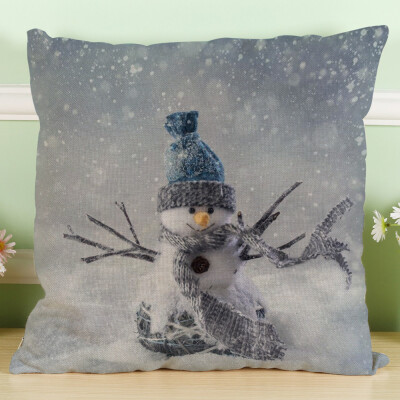 

〖Follure〗New Christmas Snowman Cotton Linen Pillow Case Sofa Cushion Cover Home Decor A