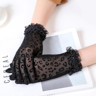 

Summer Lady Lace Mesh Leopard Lace Sunscreen Gloves