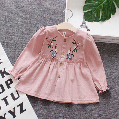 

2018 Cute Girls Dress Summer Autumn Long Sleeve Floral Print Kid Dresses Hot Child Clothing New Arrival