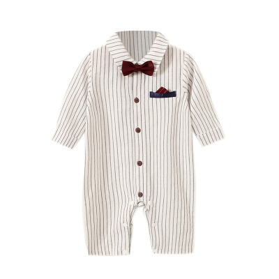 

Autumn Baby Boy Casual Romper Infant Striped Print Long Sleeve Children Bodysuit Jumpsuit Outfits