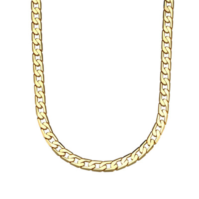 

18K Gold Plated 6Mm MenS Necklace Links Hip Gold Chain Unique