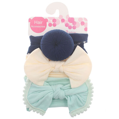 

3 Pcs Baby Girl Bowknot Elastic Headbands Holiday Party Hair Band Headwear Accessories