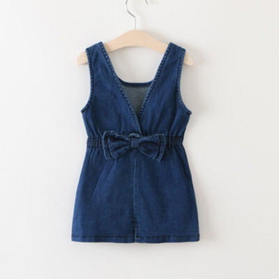 

Infant Kids Baby Girls Dresses Casual Blackless Bow Denim Princess Pageant Party Casual Toddler Girl Dress Clothes