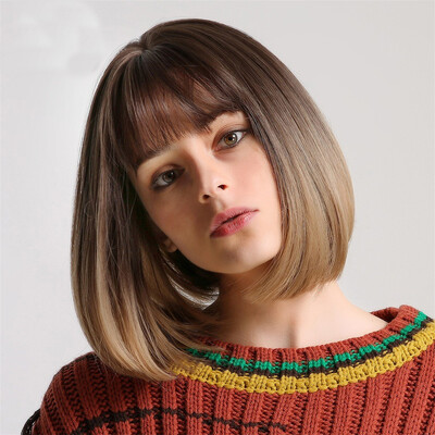 

Tailored Synthetic Hair Long Scalp With A Black Gradient Tawny Bob Wig