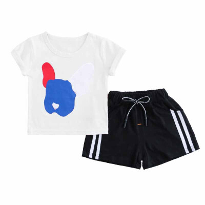 

Summer Baby Boy Cartoon Puppy Print Pattern T-shirt Shorts Set Casual Cotton Outfits