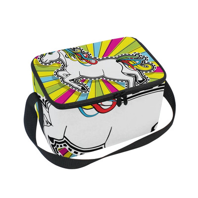 

Lunch Box Insulated Lunch Bag Large Cooler Art Unicorn Fashion Tote Bagfor Kids Men Women